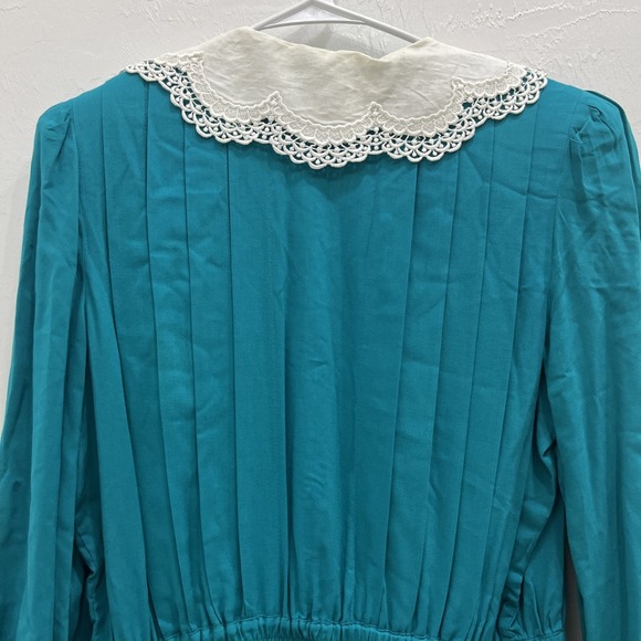 Vtg 80s L.G.STAR Cottagecore Pearl Button Yolk Collar Prairie Dress 16 - Picture 10 of 15